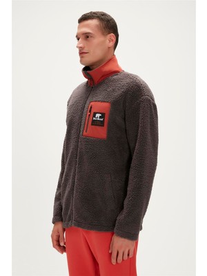 Bad Bear Ryan Plush Full-Zip Antrasit Erkek Sweatshirt