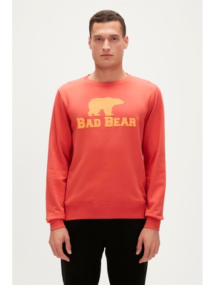 Bad Bear Logo Crewneck Ginger Tarçın Baskılı Erkek Sweatshirt