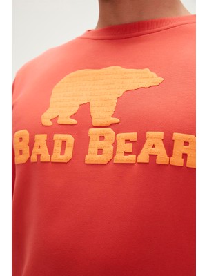 Bad Bear Logo Crewneck Ginger Tarçın Baskılı Erkek Sweatshirt