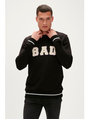 Bad Bear Felt Crewneck Siyah Erkek Sweatshirt
