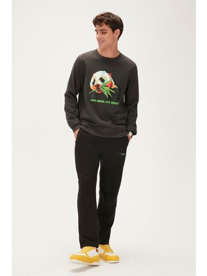 Bad Bear Re-Bamboo Crewneck Antrasit Baskılı Erkek Sweatshirt