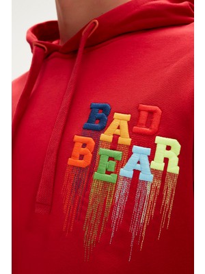 Bad Bear Rainbow Hoodie Erkek Kırmızı Sweatshirt 23.02.12.005-C54