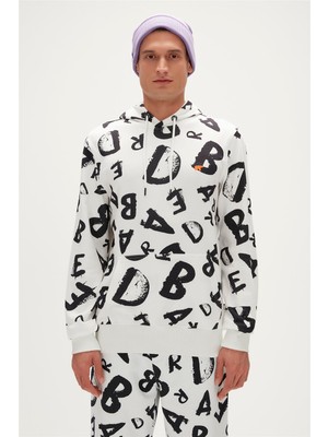 Bad Bear Bling Hoodie Off-White Beyaz  Kapüşonlu Erkek Sweatshirt