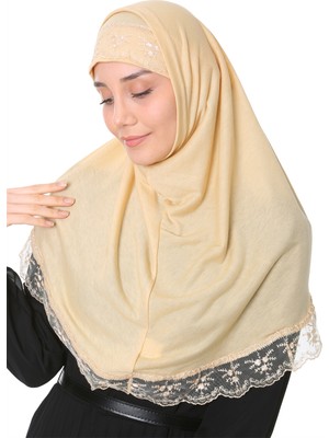 Elanesa Dantel Detaylı 2 Parçalı Hazır Türban Pratik Başörtüsü