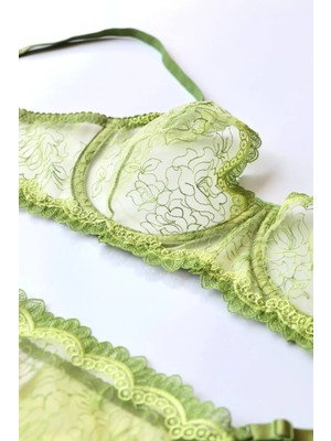 Madame Blume Lingerie - Fluff Balenli Mint Bralet Takımı