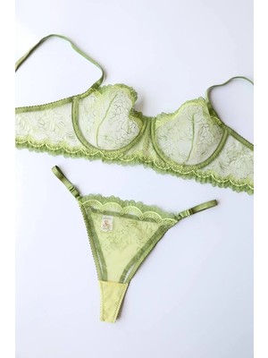 Madame Blume Lingerie - Fluff Balenli Mint Bralet Takımı