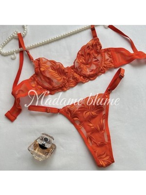 Madame Blume Lingerie - Orange Balenli Bralet Takımı