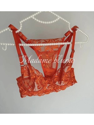 Madame Blume Lingerie - Orange Balenli Bralet Takımı