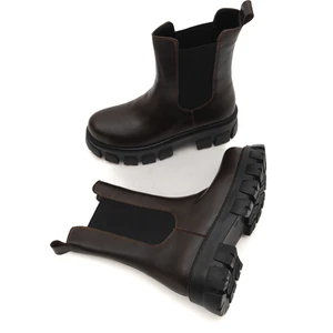 Senni Kahverengi Yandan Lastikli Kalın Taban Günlük Bot