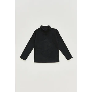 BDZ Deri  Pamuklu Ligralı Yarım Balıkçı Yaka Siyah Body