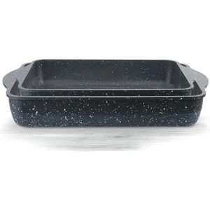 2'li Döküm Granit Çok Amaçlı Kare Tepsi (30-35 Cm)