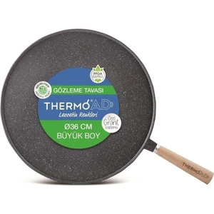 36 cm Ahşap Saplı Döküm Granit Gözleme Tava Thermoad