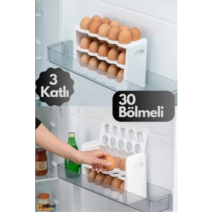 Çavdar Group 30 Bölmeli Yumurta Kutusu 3 Katlı Yumurtalık Buzdolabı Organizeri Saklama Kabı Eggy Box