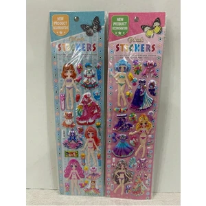 EKS Ticaret Bonbon Giydirmeli Pembe Mor Elbiseli Kız Bebek 2'li Sticker