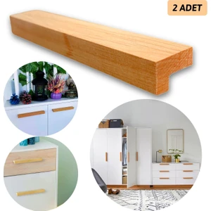 Palwin 2 Adet Modern Tasarım Çekmece Dolap Kulpu, Masif Ahşap Kulp, Mobilya Mutfak Dolabı Kulpları