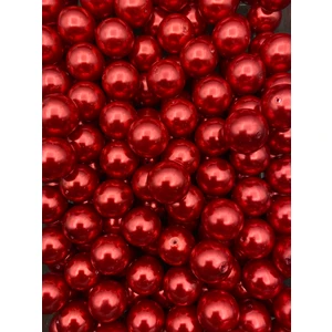 14MM Kırmızı Renk Cam Inci Boncuk, Takı Aksesuar Yapım Boncuğu (100GR,-30 Adet)