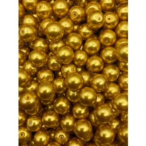 14MM Sarı / Gold Altınsarısı Renk Cam Inci Boncuk, Takı Aksesuar Yapım Boncuğu (100GR,-30 Adet)