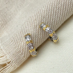 X Küpe Marka Model Çelik Silver-Gold