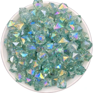 100GR 10MM Janjanlı Turkuaz  Küp,kübik Model Akrilik Boncuk,takı ,çanta Boncuğu (100GR,~180 Adet)