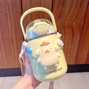 Shun Shop Kızlar Için Ayarlanabilir Kayış Kabı, Büyük Kapasiteli ve Sevimli Termos Kabına Sahip Yüksek Görünümlü Sanrio Ortak Markalı Su Bardağı (Yurt Dışından)