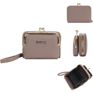 Kadın Fermuarlı Bozuk Para Cüzdanı Akordeon Kartlıklı Mini Clutch (Yurt Dışından)