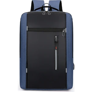 Erkek Sırt Çantası USB Şarj Iş Bilgisayar Çantası Çok Fonksiyonlu Öğrenci Okul Çantası (Yurt Dışından)