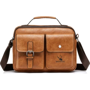 Erkek Retro Crossbody Messenger Çanta Iş Rahat Omuz Çantası (Yurt Dışından)