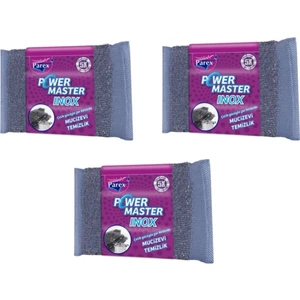 3 Adet Çelik Işlemeli Bulaşık Süngeri (Power Master Inox)