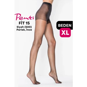 Fit 15 Den Parlak Ince Külotlu Çorap Siyah (500) - 4 Numara x Large