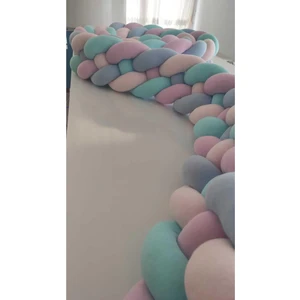 Meleğin Işıklı Topları Örgü Korumalık 420 cm 4Lü Örgü BEBE MAVİ - AÇIK MAVİ - LİLA - TOZ PEMBE