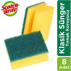 Scotch Brite Scotch-Brite Yeşil Bulaşık Süngeri 8'li- Tırnak Koruyuculu