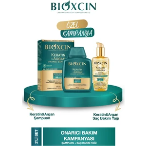 Keratin & Argan Onarıcı ŞAMPUAN300 ml + Kertin Argan Saç Bakım Yağı