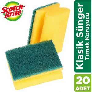 Scotch Brite Scotch-Brite Yeşil Bul Süngeri 20'li- Tırnak Koruyuculu(5x4