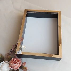 Verda Çerçeve Siyah 30X40 cm Fotoğraf Bölümsüz Yarı Gold Isimsiz Ledli Gül Saklama Kutusu