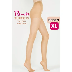 Süper 15 Den Mat Ince Külotlu Çorap Ten/nude (57) - 4 Numara x Large