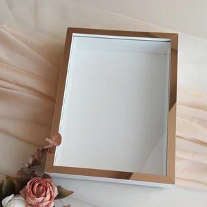 Verda Çerçeve Beyaz  30X40 cm Fotoğraf Bölümsüz Yarı Bronz Isimsiz Ledsiz Gül Saklama Kutusu