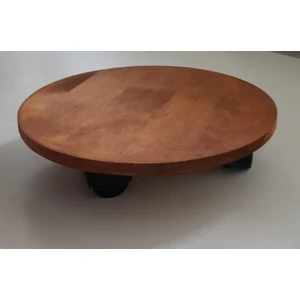 Mavi Trend Yuvarlak Ahşap Saksı Altlığı Damacana Tüp Saksı Sehpası