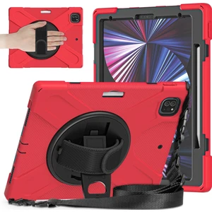 Apple iPad Pro 12.9 2020 (4.nesil) Kılıf Yatay Standlı ve Askılı Military Amazing Defender Zırh Özellikli Kılıf (Model A2229,A2069,A2232)