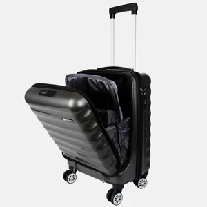 Wave Laptop Bölmeli Siyah Kabin Boy Valiz