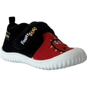 3194 Siyah/kırmızı Çocuk Kreş Ev Ayakkabısı