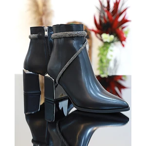 1761-248028 Tpu Tabanlı Ayna Ökçeli Bayan Klasik Bot - NKT01761-SIYAH-36