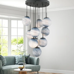 Efser 10LU Yuvarlak Avize Modern Oturma Odası Salon Sarkıt Avize