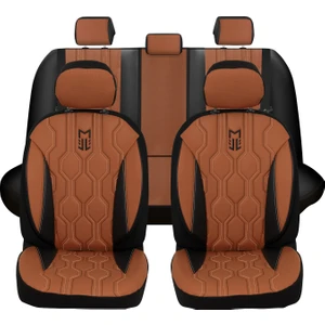 Fa Serisi - Tofaş Doğan ile Uyumlu Koltuk Kılıfı, Deri / Kahverengi-Siyah