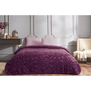 Trendy Art Deco Mürdüm Çift Kişilik Battaniye