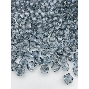 100GR 10MM Gri / Antrasit/füme Renk Küp Kübik Model Akrilik Boncuk ,çanta Boncuğu (100GR,~180 Adet)