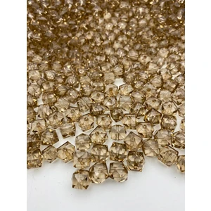 Hedef Bijuteri 100gr 10mm Vizon/ Açık Kahverengi Küp, Kübik Model Akrilik Boncuk ,çanta Boncuğu (100gr,~180 Adet)