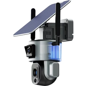 Yoosee Çift Kameralı Bir Geniş Açı Bir Optik 10X Zoom 4g Sim Kart ile Çalışan Solar Güneş Panelli Alarmlı Güvenlik Kamerası