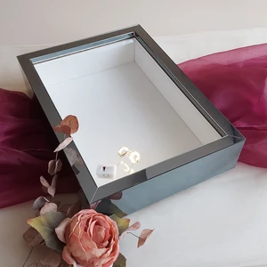 Verda Çerçeve Füme Pleksi Kaplı 25X35 cm Fotoğraf Bölümsüz Isimsiz Ledli Gül Saklama Kutusu! Anı Çerçevesi!