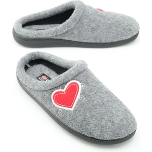 Kışlık Kadın Ev Bahçe Comfort Taban Nakışlı Kalp Desenli Keçe Terlik