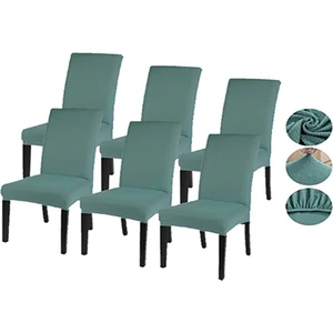 Güzelevim Tekstil Likralı Pitikare Desen Lastikli 6'lı Sandalye Kılıfı Sandalye Örtüsü  GZL0000240